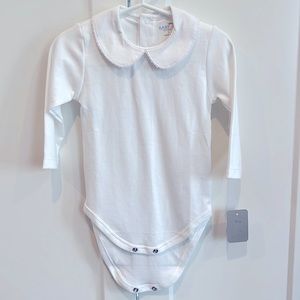 NWT Baby Bliss White Collared Onesie
